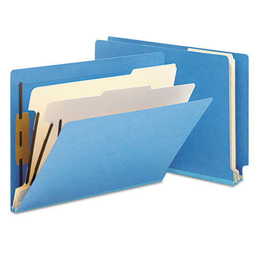 Smead Smead 6-Section Letter 14-Point Stock End Tab Classification Folders  Blue  10/Box