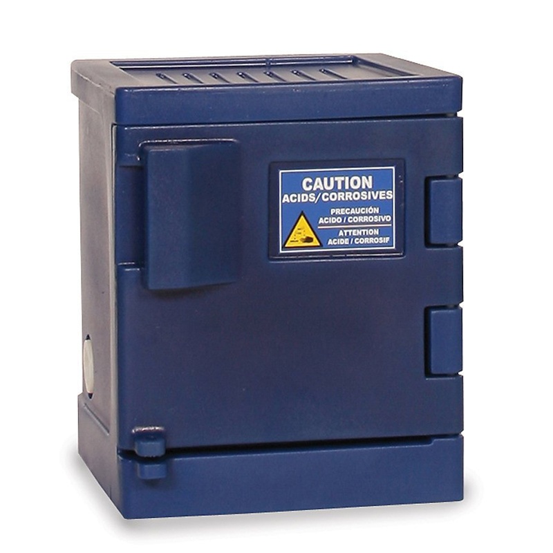 Eagle Eagle CRA-P04 Non-Metallic Manual One Door Poly Corrosives Acids Safety Cabinet  4 Gallons  Blue