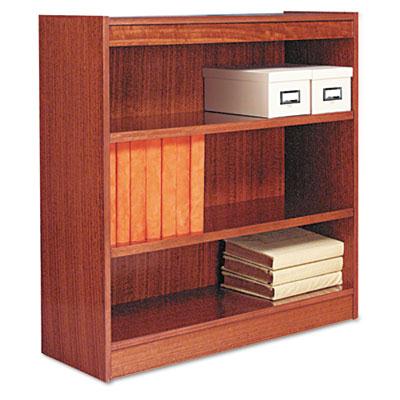 Alera Alera BCS33636MO 3-Shelf Veneer Square Corner Bookcase in Medium Oak Finish