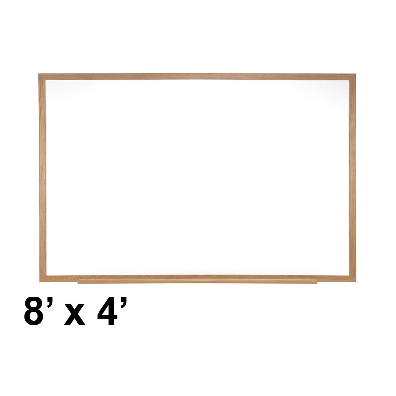 Ghent Ghent M3W-48-4 8' x 4' Wood Frame Magnetic Painted Steel Whiteboard