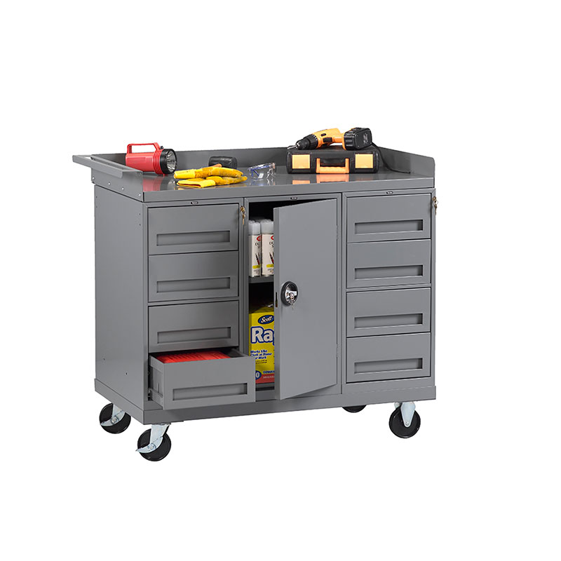 Tennsco Tennsco MB-7-2545 Mobile Workbench with 1 Cabinet  8 Drawers