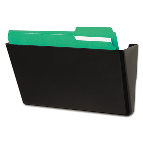 Universal Universal 1-Pocket Letter Recycled Plastic Wall File Add-On Pocket  Black