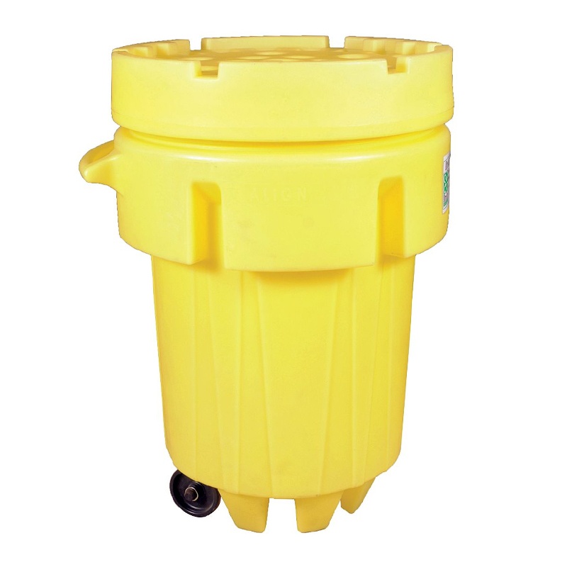 Ultratech 0584 Wheeled Polyethylene Salvage Overpack Spill Containment Drum 95 Gal Yellow