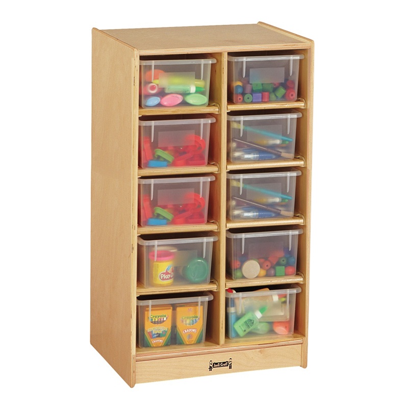 Jonti-craft 10 Cubbie-tray Mobile Classroom Storage Unit With Clear Trays