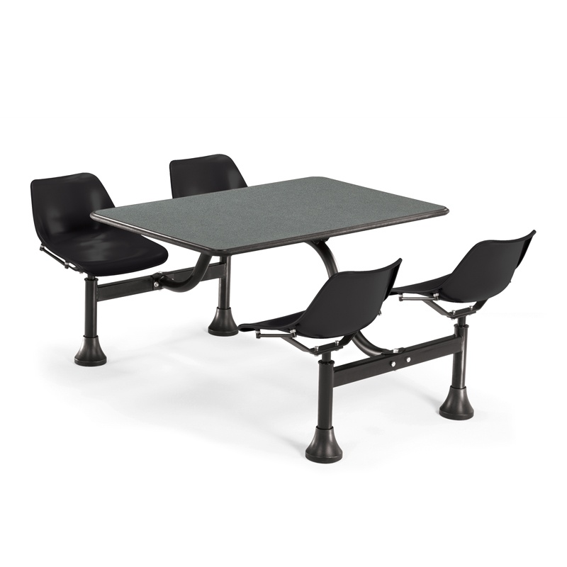 Ofm 1002-blk 24" X 48" Laminate Cluster Cafeteria Table With 4 Black Chairs