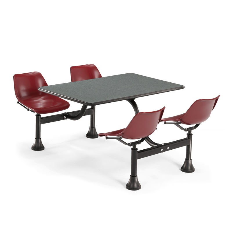 Ofm 1002-mrn 24" X 48" Laminate Cluster Cafeteria Table With 4 Maroon Chairs
