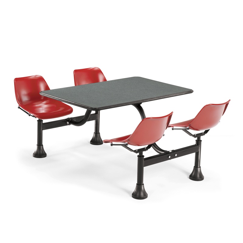 Ofm 1002-red 24" X 48" Laminate Cluster Cafeteria Table With 4 Red Chairs