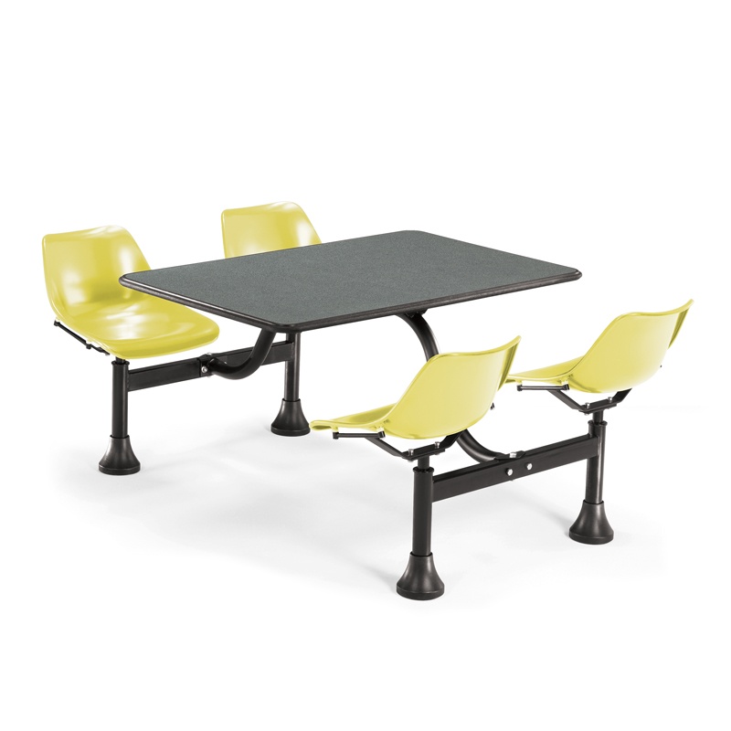 Ofm 1002-ylw 24" X 48" Laminate Cluster Cafeteria Table With 4 Yellow Chairs