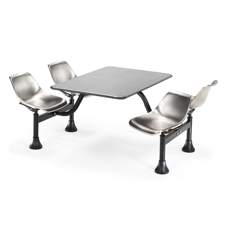 Ofm 1005-ss 30" X 48" Stainless Steel Cluster Cafeteria Table And 4 Chairs