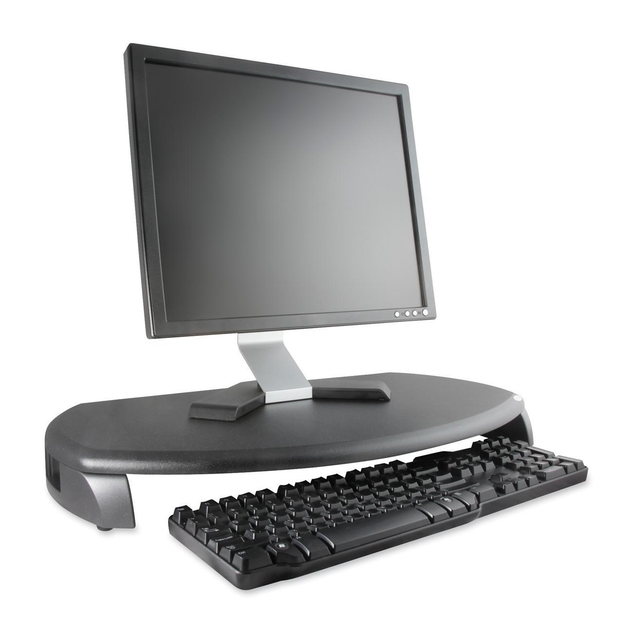 Kantek 3" H Lcd Monitor Riser Stand With Keyboard Storage Black