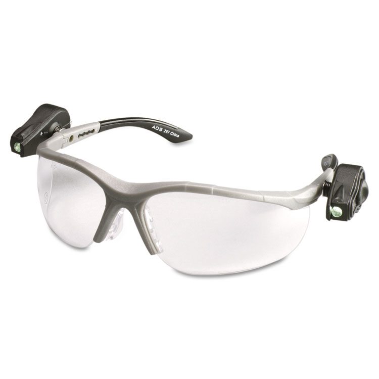 3m Lightvision Safety Glasses With Led Lights Gray Frame With Clear Antifog Lens
