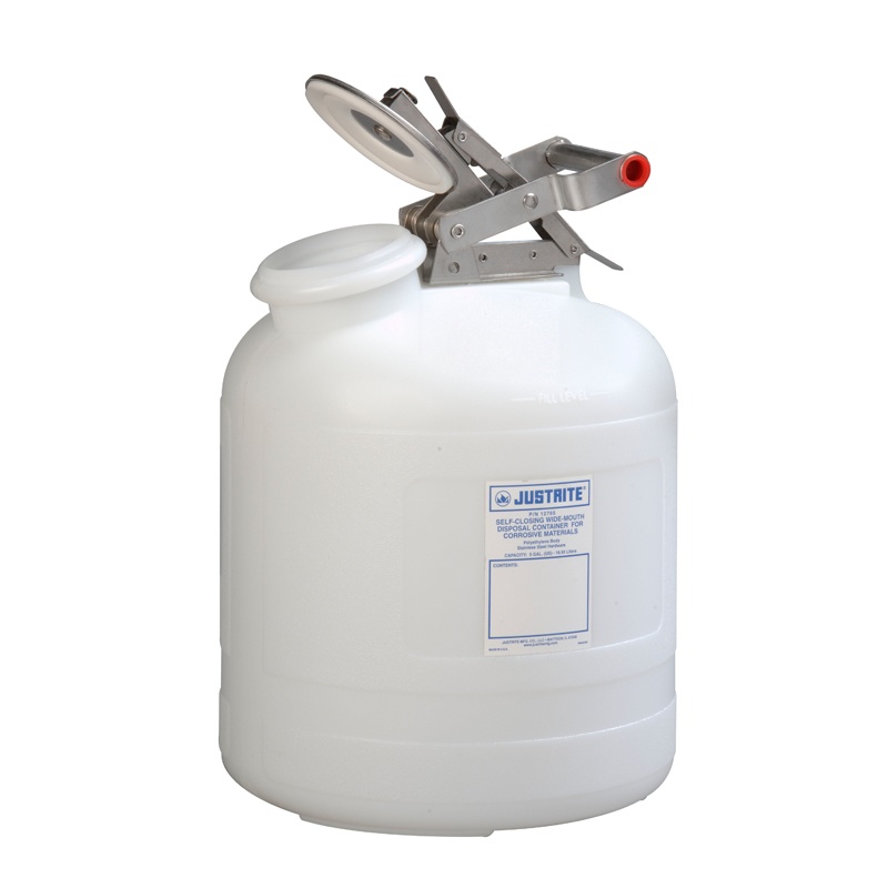 Justrite 12765 Wide-mouth Polyethylene 5 Gallon Corrosive Safety Container