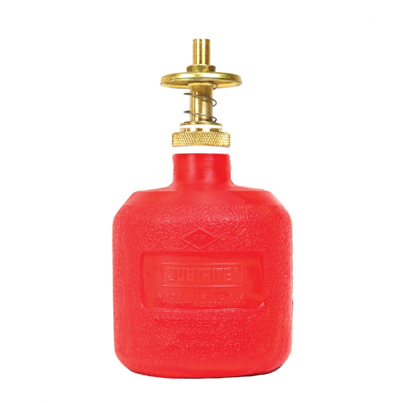 Justrite 14004 Polyethylene 8 Ounce Dispensing Safety Can Red