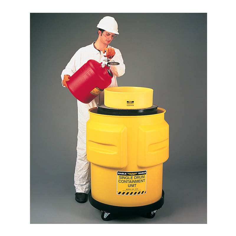 Eagle 1612 1-drum 31" Diameter X 33" H Polyethylene Spill Containment Unit Yellow
