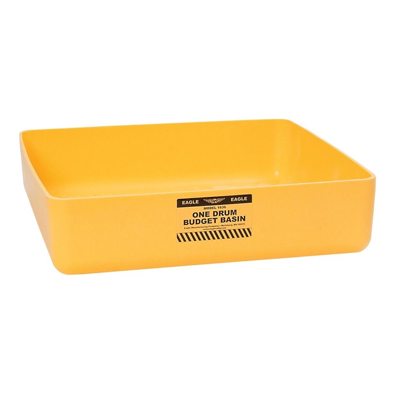 Eagle 1636 1-drum 26.25" W X 26.25" L Spill Containment Drum Basin 17.5 Gal Yellow