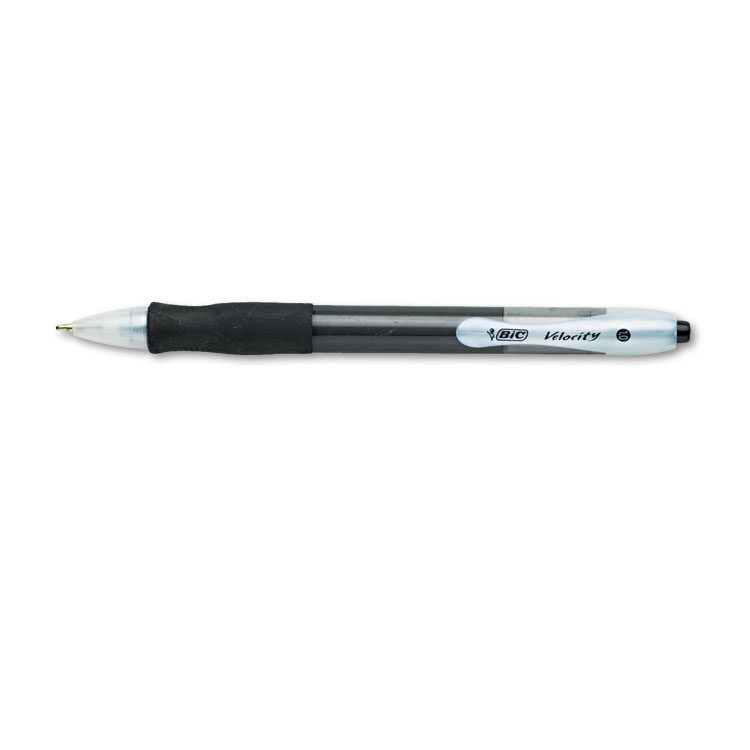 Bic Velocity 1 Mm Medium Retractable Ballpoint Pens Black 12-pack