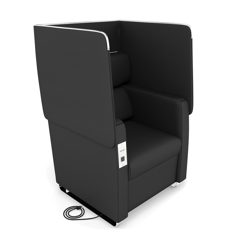Ofm Morph 2201 Vinyl Club Chair With Electrical Outlet & Usb