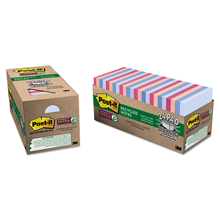 Post-it 3" X 3" 24 70-sheet Pads Bali Color Super Sticky Notes