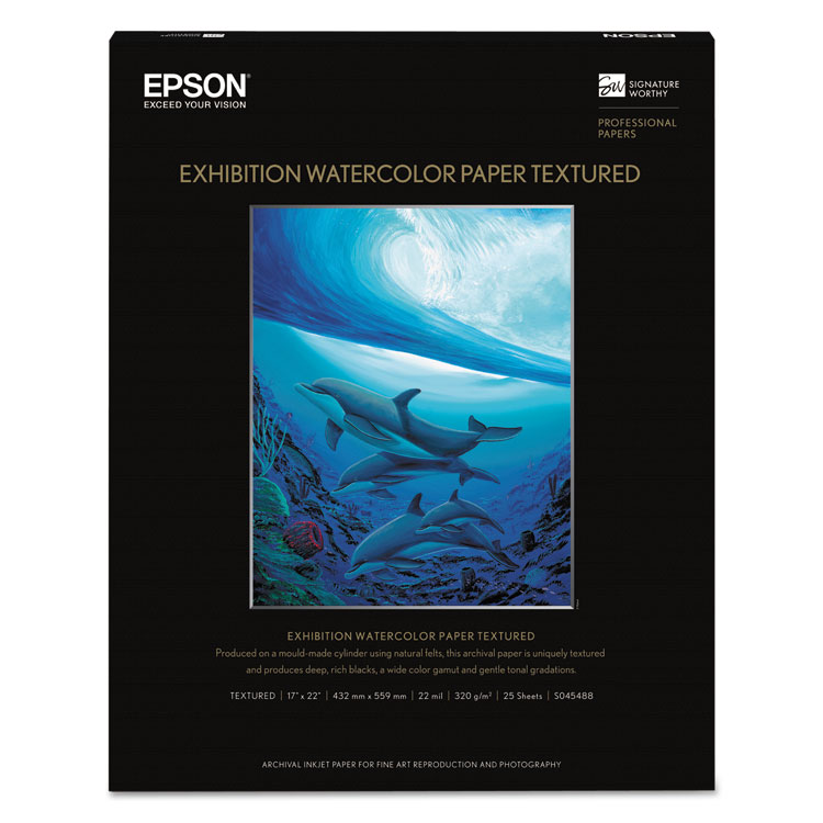 Epson Exhibition 17" X 20" 22 Mil 25-sheets Matte Watercolor Paper