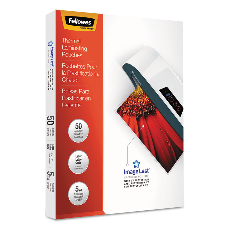 Fellowes Imagelast 5 Mil Letter-size Laminating Pouches With Uv Protection 50/pack