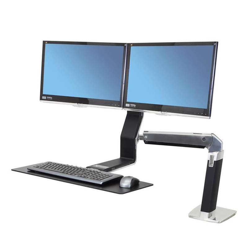 Ergotron Workfit-a Dual Monitor Sit-stand Converter Desk Mount Black