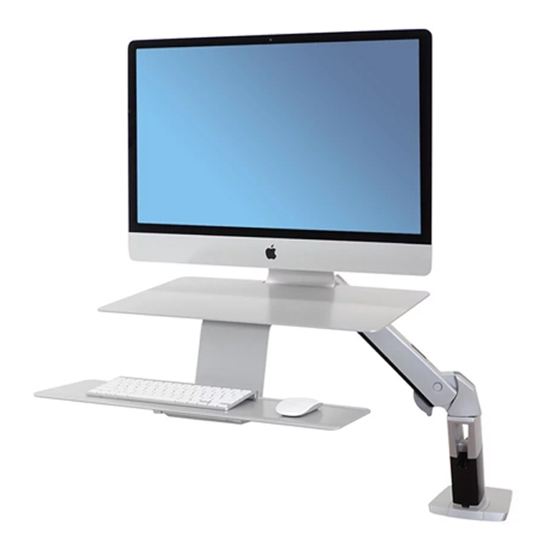 Ergotron Workfit-a Single Monitor Sit-stand Converter Desk Mount For Imac Silver