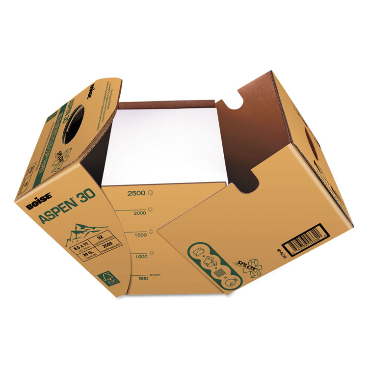 Boise Aspen 8-1/2" X 11" 20lb 2500-sheets Splox Recycled Office Paper