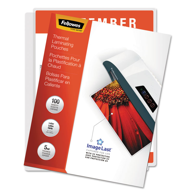 Fellowes Imagelast 5 Mil Letter-size Laminating Pouches With Uv Protection 100/pack