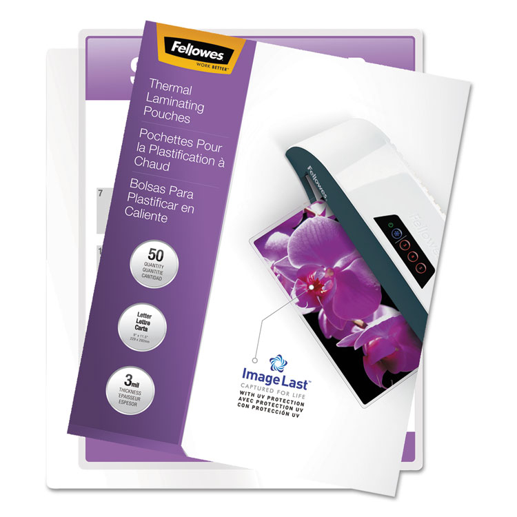 Fellowes Imagelast 3 Mil Letter-size Laminating Pouches With Uv Protection 50/pack