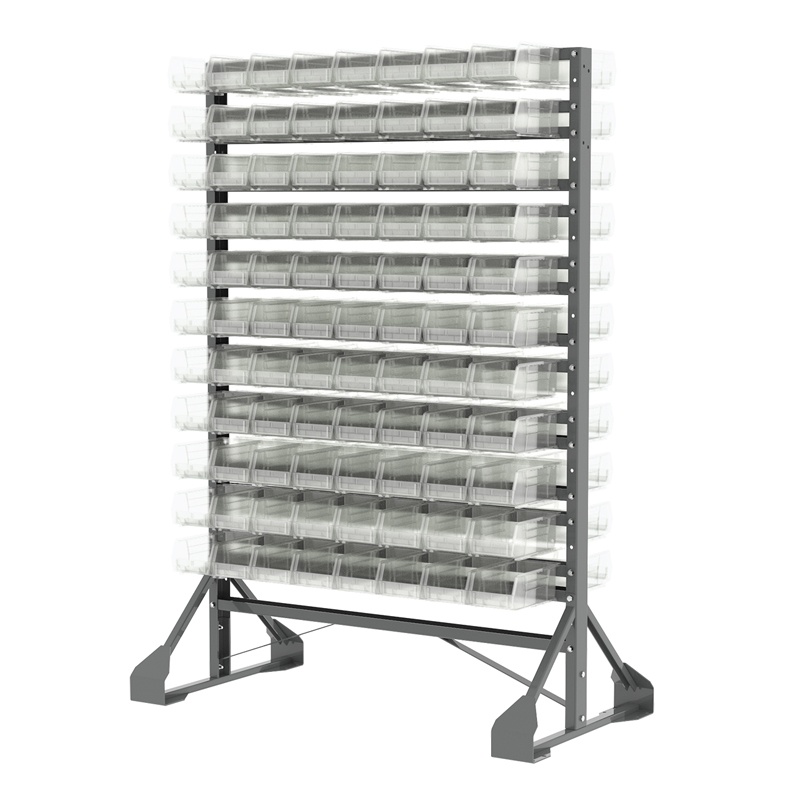 Akro-mils Double-sided Rail Rack With 192 Clear Akrobins