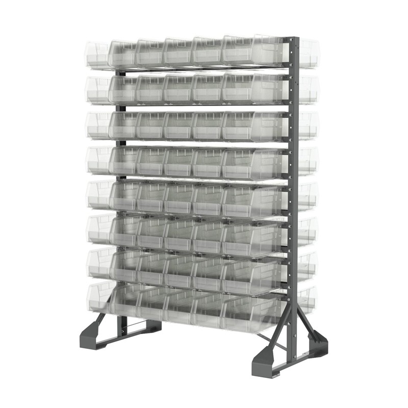 Akro-mils Double-sided Rail Rack With 96 Clear Akrobins