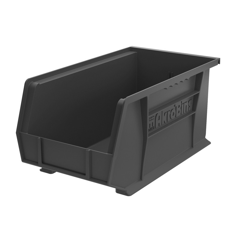 Akro-mils 14-3/4" D X 8-1/8" W Akrobin Esd Plastic Storage Bins In Black 12 Pack