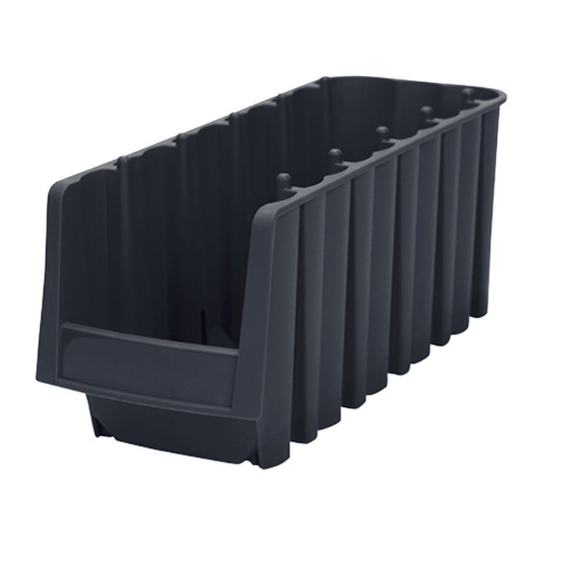 Akro-mils 11-7/8" D X 8-3/8" W Plastic Storage Shelf Bins In Black 8 Pack