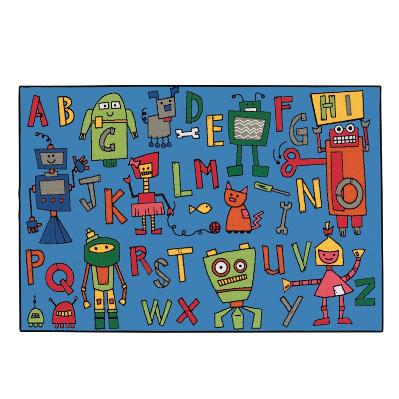 Carpets For Kids Reading Robots Alphabet Rectangle Classroom Rug