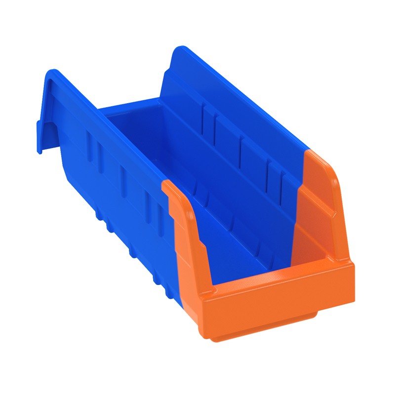 Akro-mils Indicator 11-5/8" D X 4-1/4" W Plastic Storage Bins In Blue/orange 24 Pack