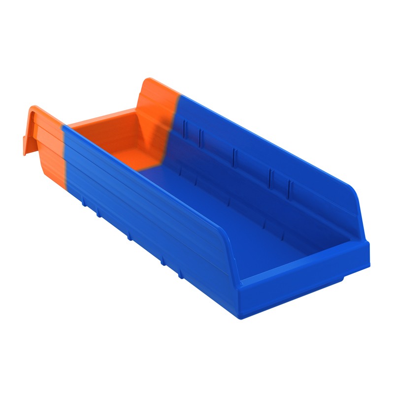 Akro-mils Indicator 17-7/8" D X 6-5/8" W Plastic Storage Bins In Blue/orange 12 Pack