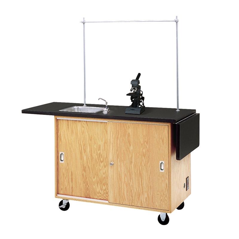 Diversified Woodcrafts 48" W Science Demo Mobile Lab Table With Sink & Storage