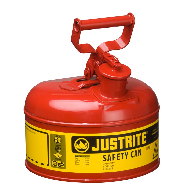 Justrite Type I 1 Gallon Self-closing Lid Steel Safety Can