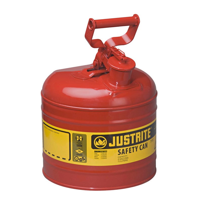 Justrite Type I 2 Gallon Self-closing Lid Steel Safety Can