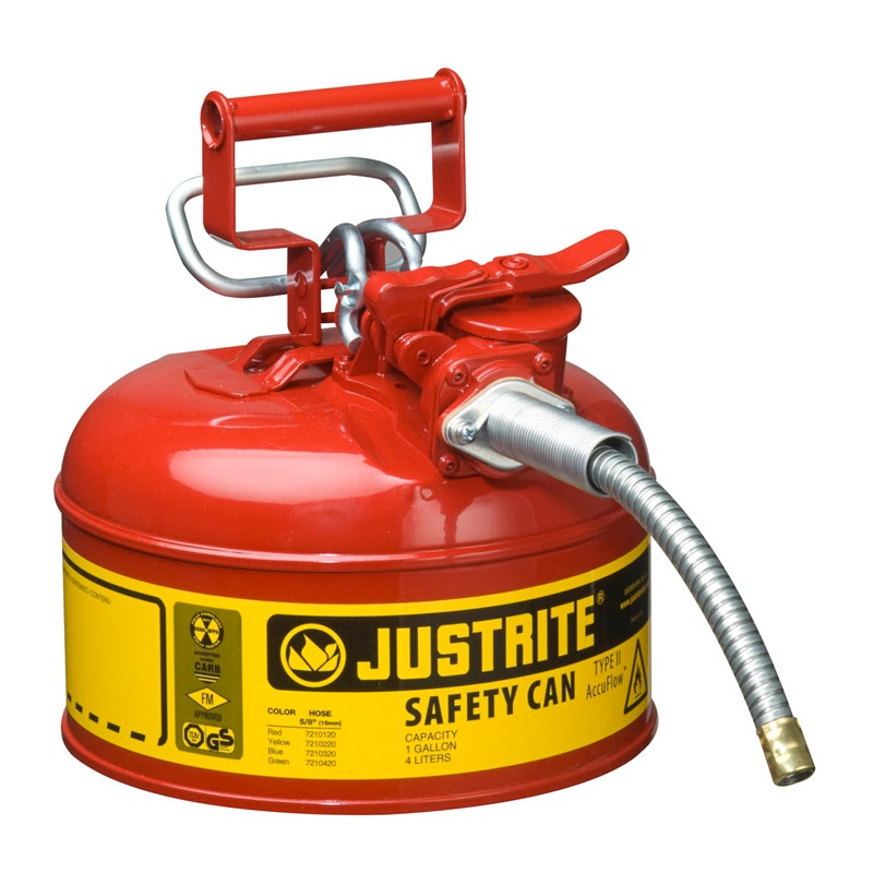 Justrite Type Ii Accuflow 1 Gallon 5/8" Hose Steel Safety Can