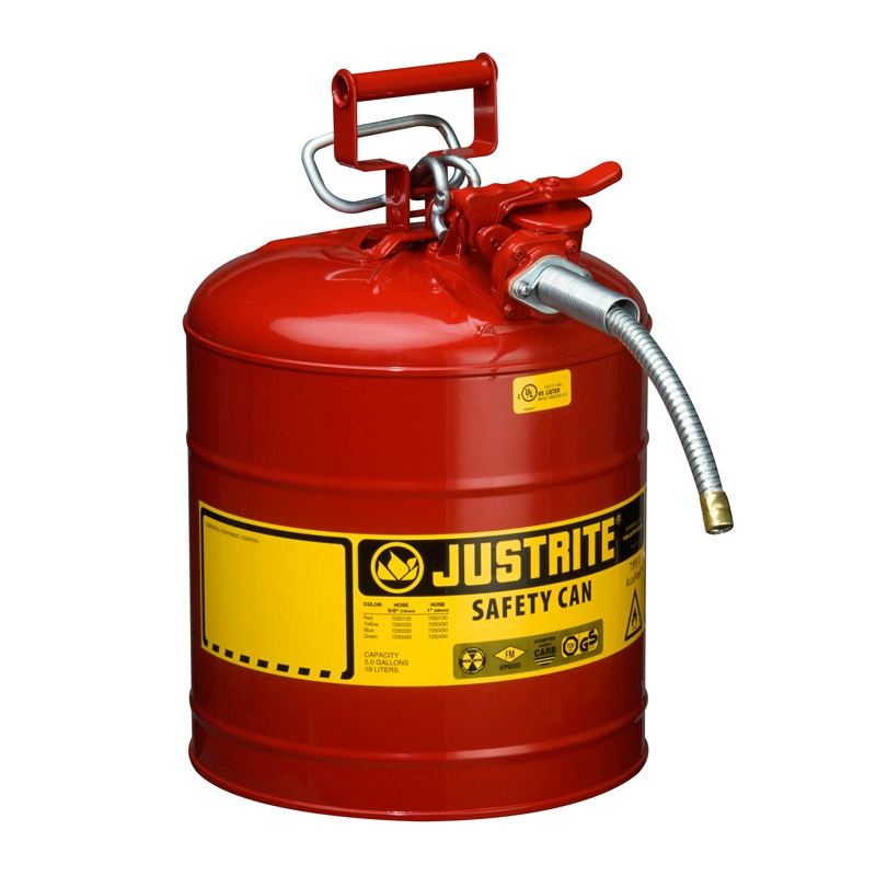 Justrite Type Ii Accuflow 5 Gallon 5/8" Hose Steel Safety Can