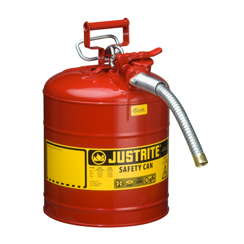Justrite Type Ii Accuflow 5 Gallon 1" Hose Steel Safety Can