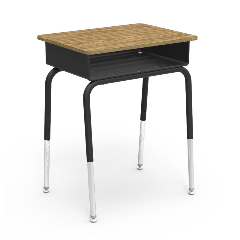Virco 24" W X 18" D Open Front Metal Book Box Adjustable Height Student Desk Set Of 2