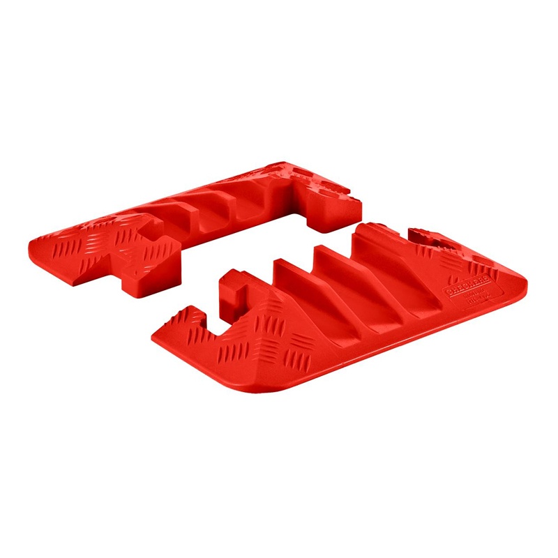 Checkers 3-channel 2.25" Linebacker Cable Protector End Caps In Orange Set Of 2