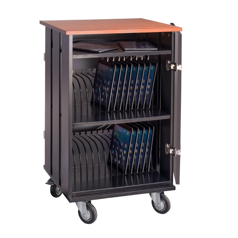 Oklahoma Sound 32 Tablet Charging Cart Cherry