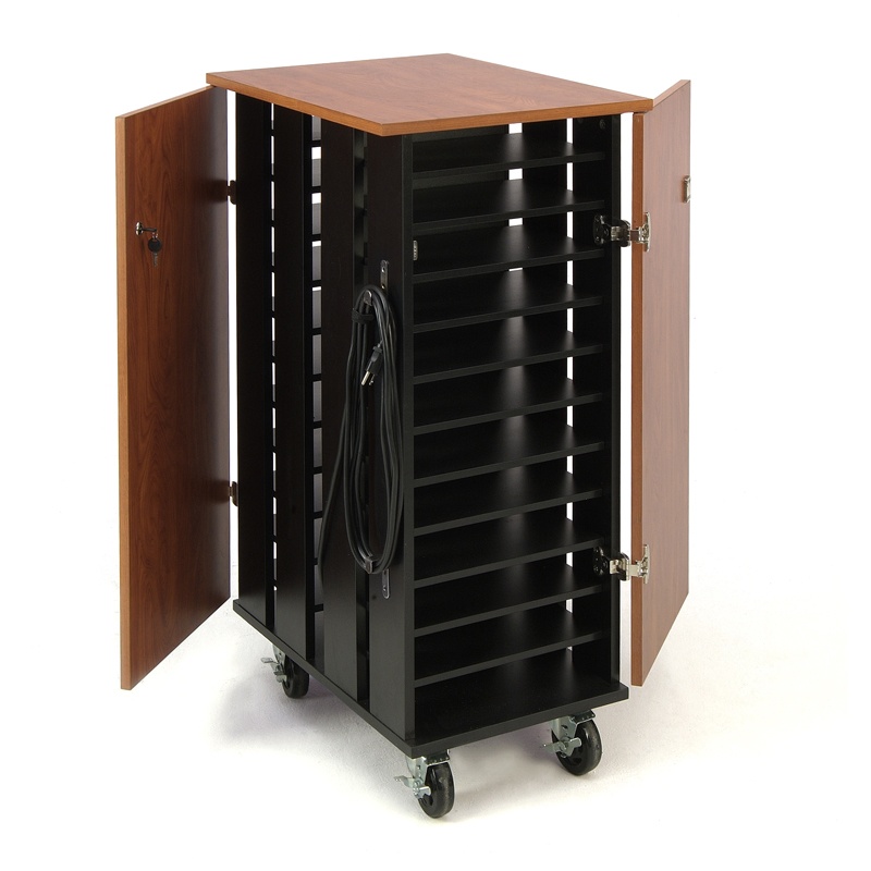 Oklahoma Sound 24 Tablet Charging Cart Cherry