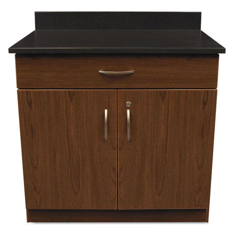 Alera Plus 36" W X 24" D 2-door/drawer Hospitality Cabinet Base Cherry/granite Nebula