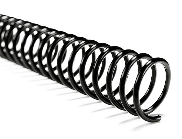 Akiles 6mm 36" Length Plastic Spiral Coil Bindings 4:1 Pitch (100 Pcs) Black