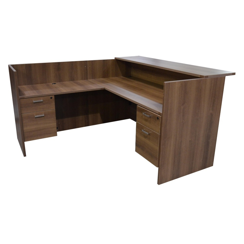 Cherryman Amber 71" W Wood Counter Suspended Pedestals L-shaped Reception Desk