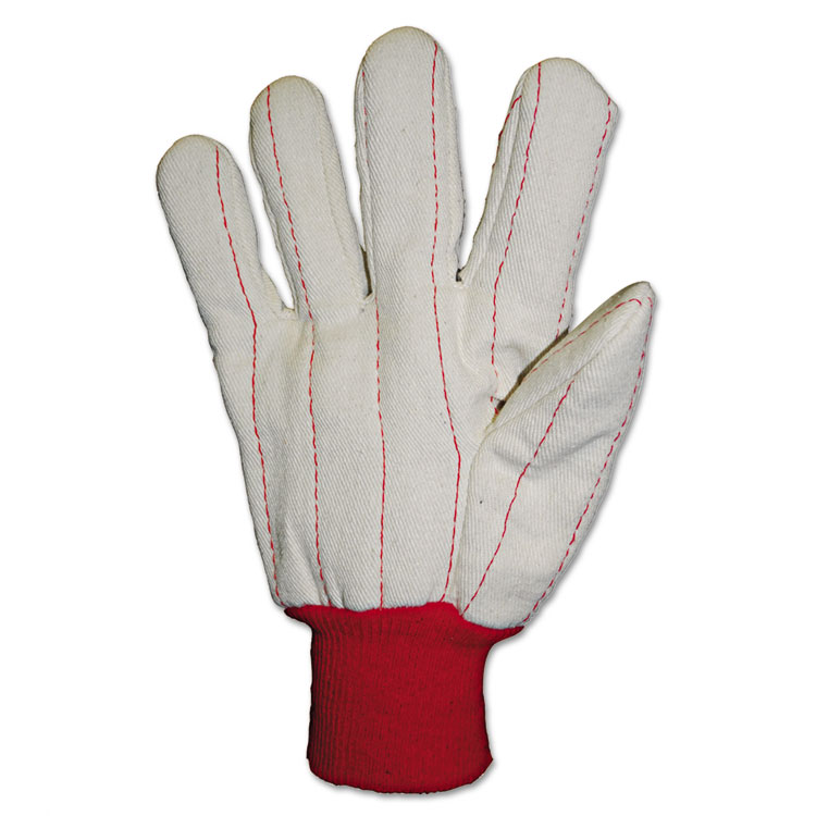 Anchor Brand Heavy Canvas Gloves White/red Large 12/pair